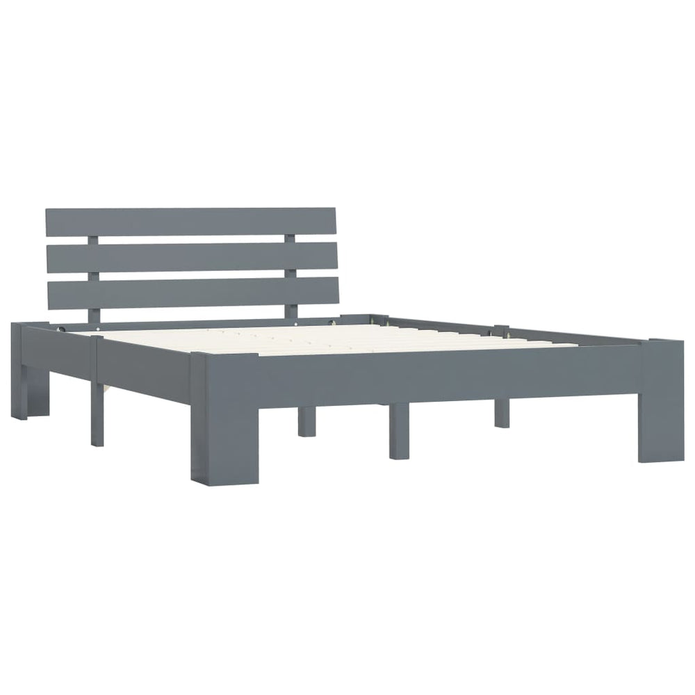 vidaXL Lit en bois massif gris pin 120x200 cm