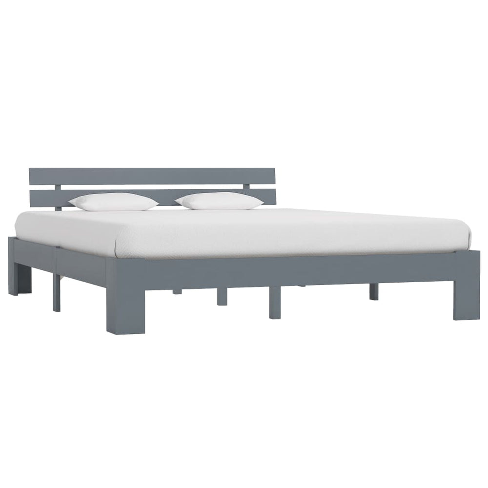 vidaXL Lit en bois massif gris pin 180x200 cm