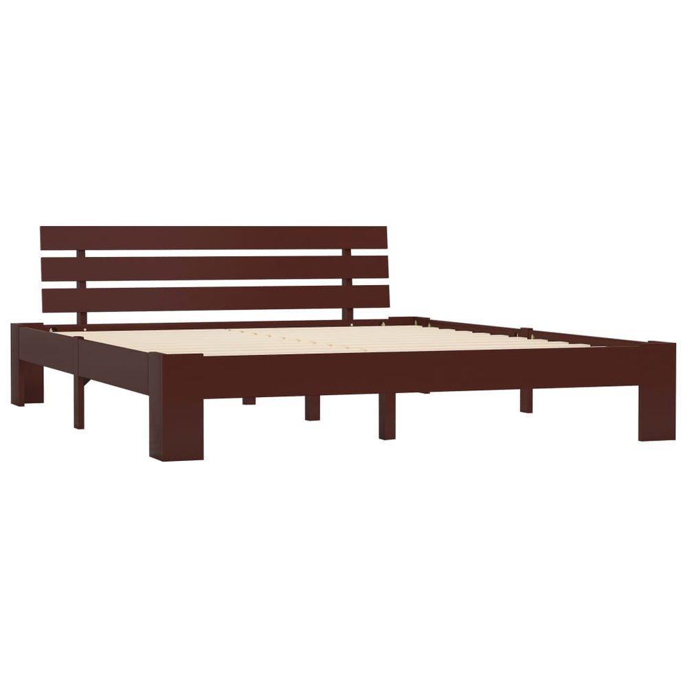vidaXL Solid Wood Bed Dark Brown Pine 160x200 cm