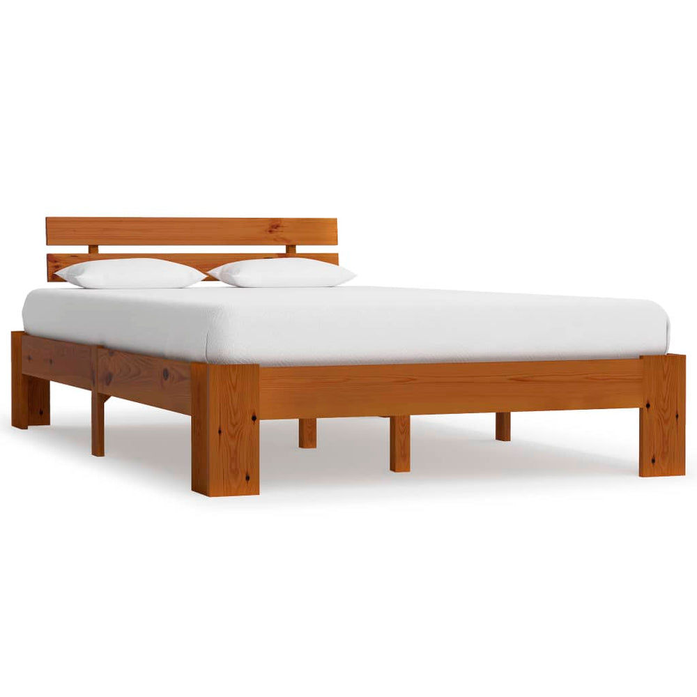 vidaXL Solid Wood Bed Honey Brown Pine 120x200 cm