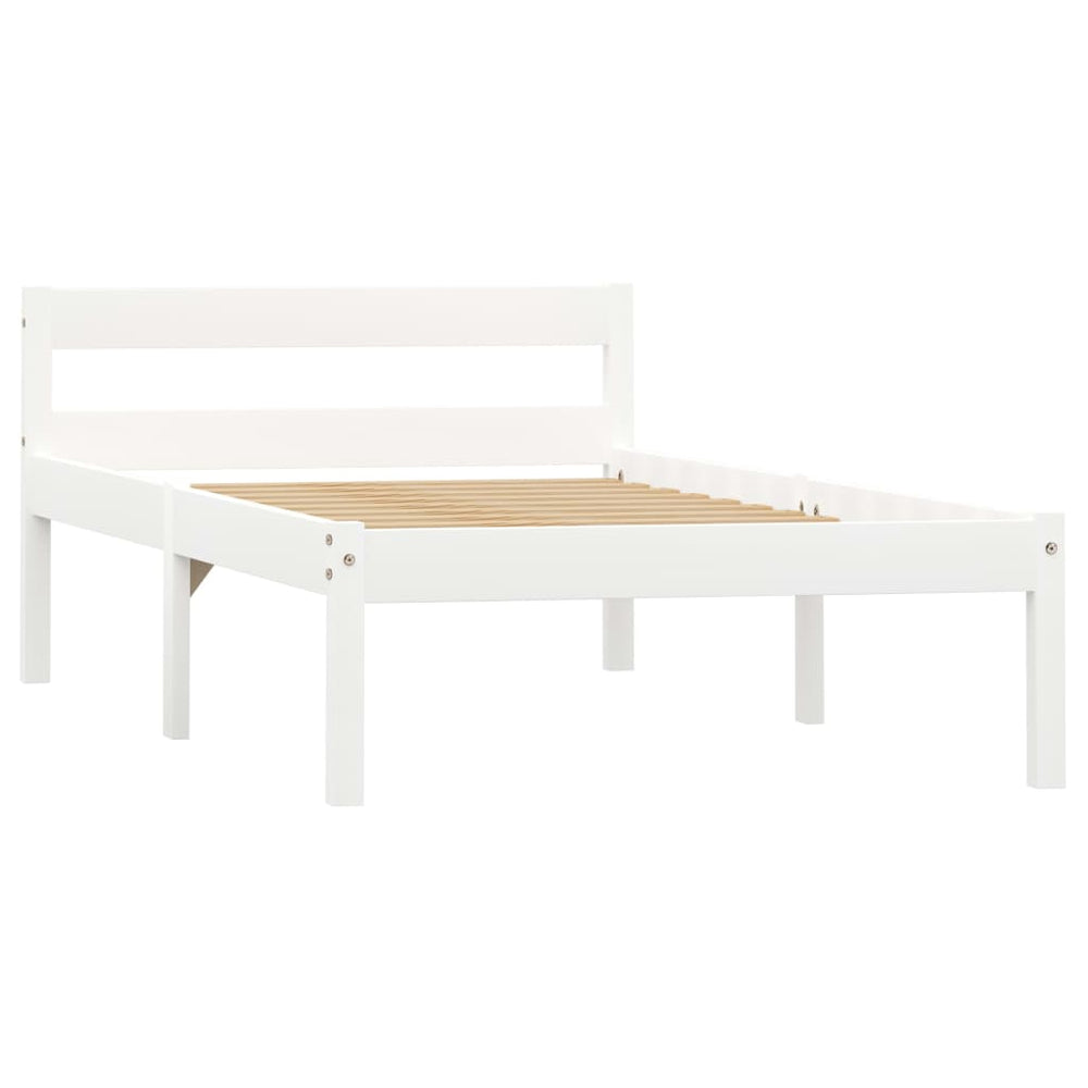 vidaXL Lit en bois massif blanc pin 90x200 cm