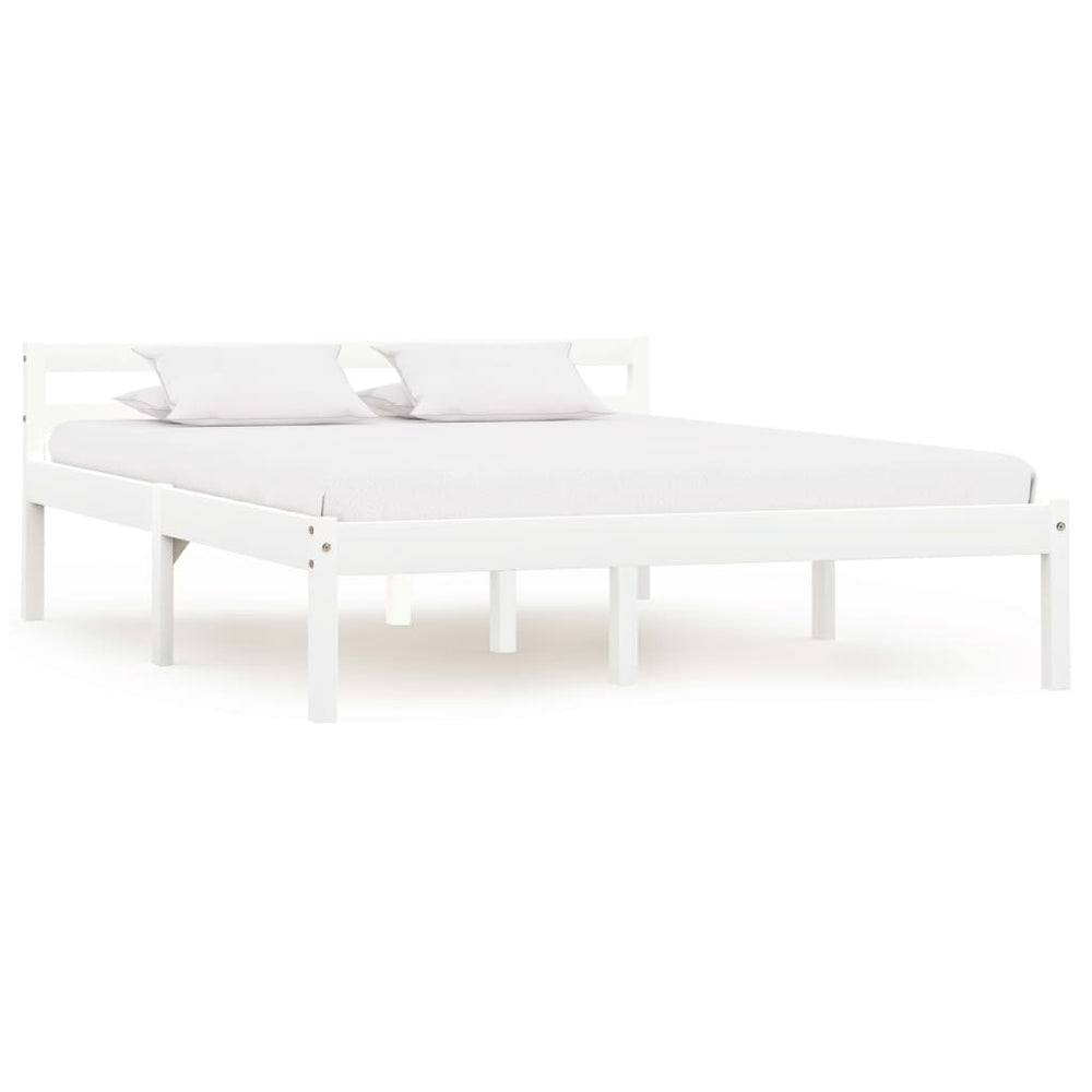 vidaXL Lit en bois massif blanc pin 140x200 cm
