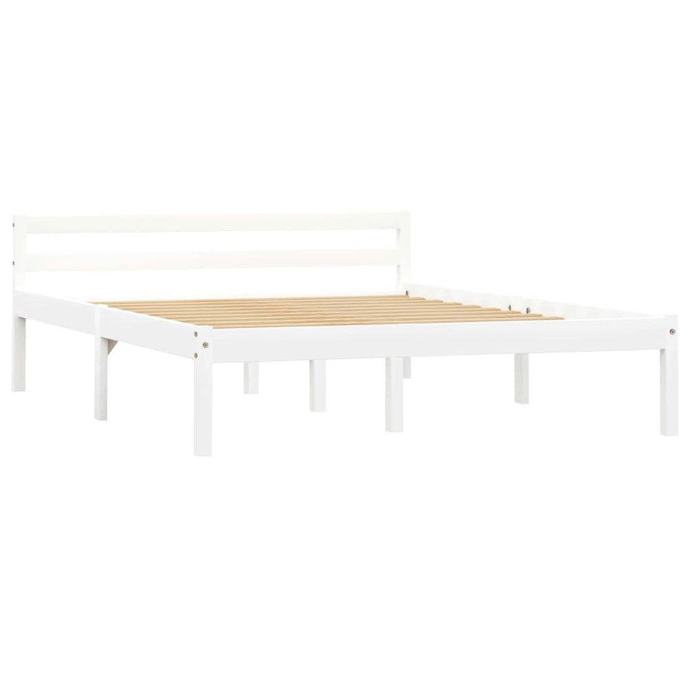 vidaXL Lit en bois massif blanc pin 140x200 cm