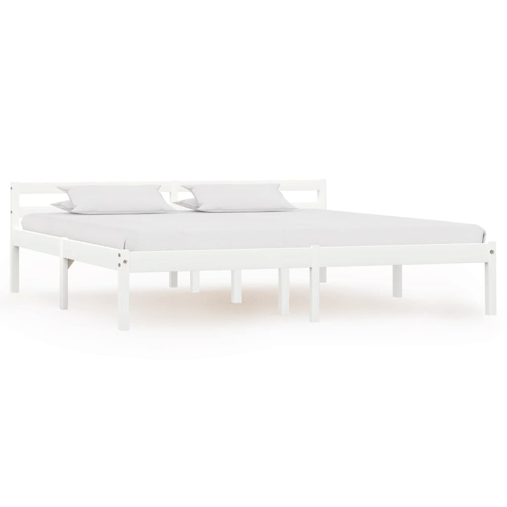 vidaXL Lit en bois massif blanc pin 160x200 cm