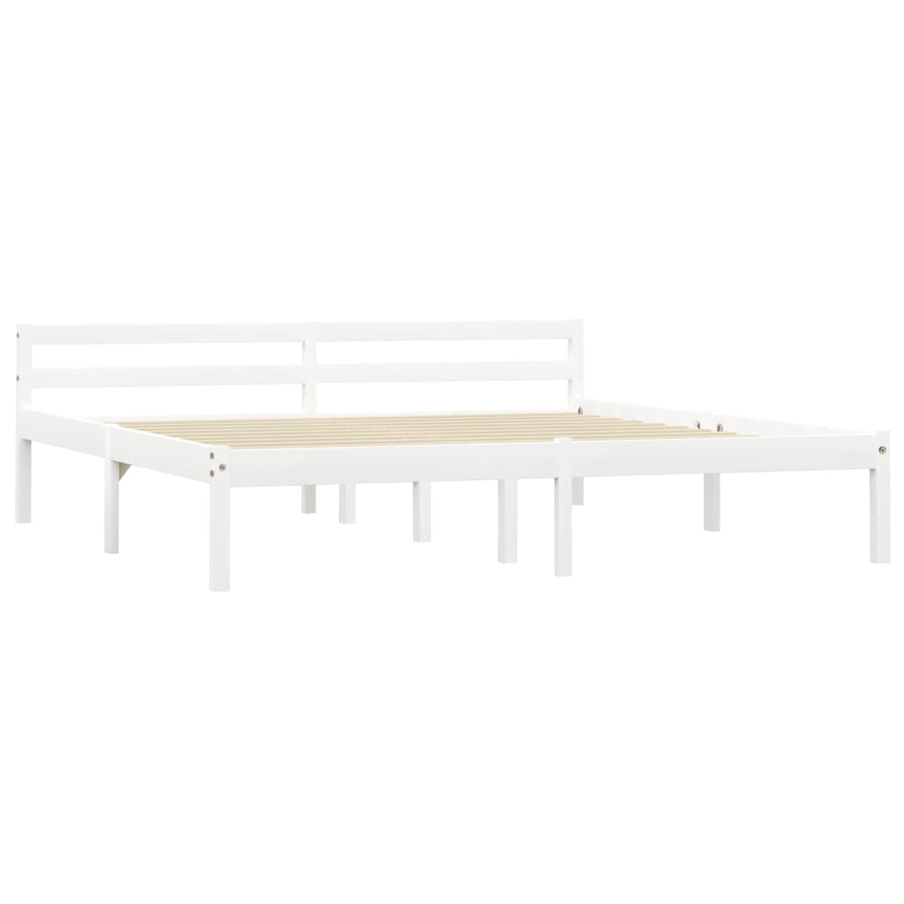 vidaXL Lit en bois massif blanc pin 160x200 cm
