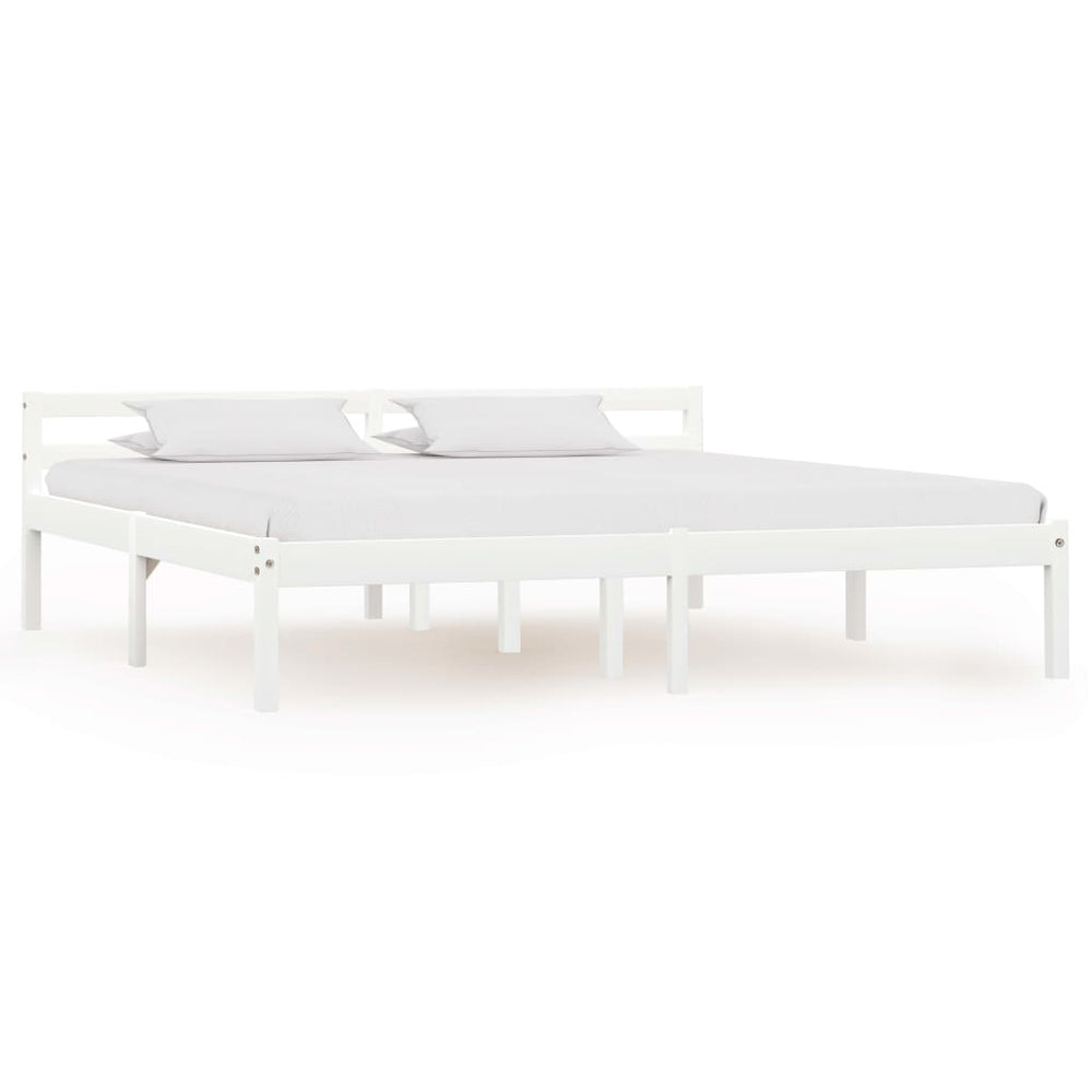 vidaXL Lit en bois massif blanc pin 180x200 cm