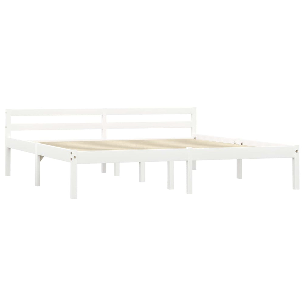 vidaXL Lit en bois massif blanc pin 180x200 cm