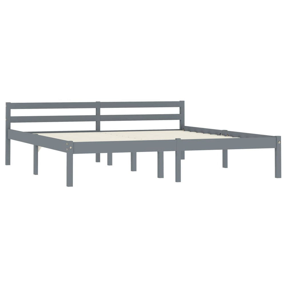 vidaXL Lit en bois massif gris pin 160x200 cm