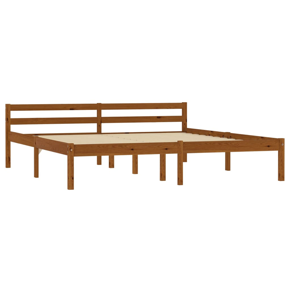 vidaXL Solid Wood Bed Honey Brown Pine 160x200 cm