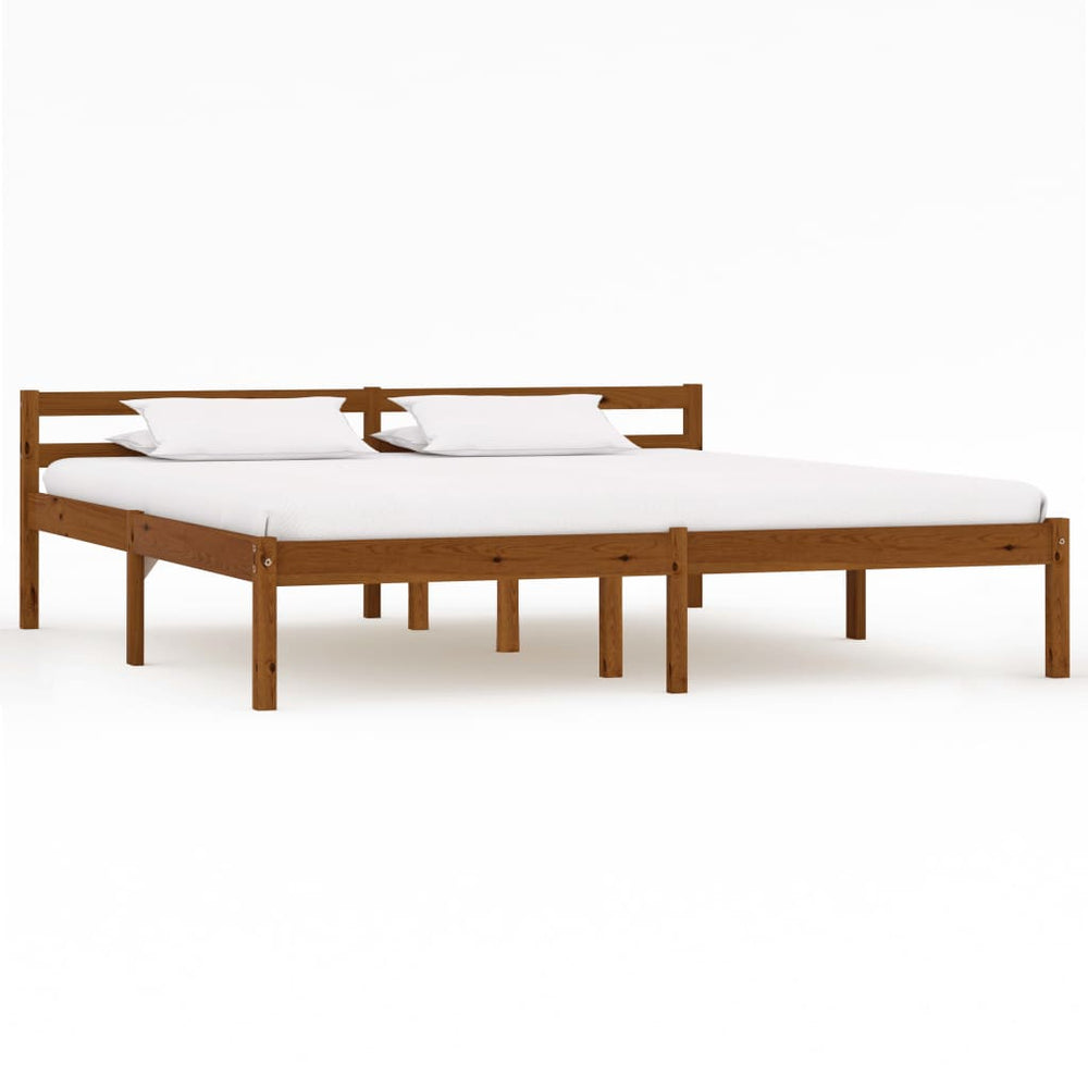 vidaXL Lit en bois massif marron miel pin 180x200 cm