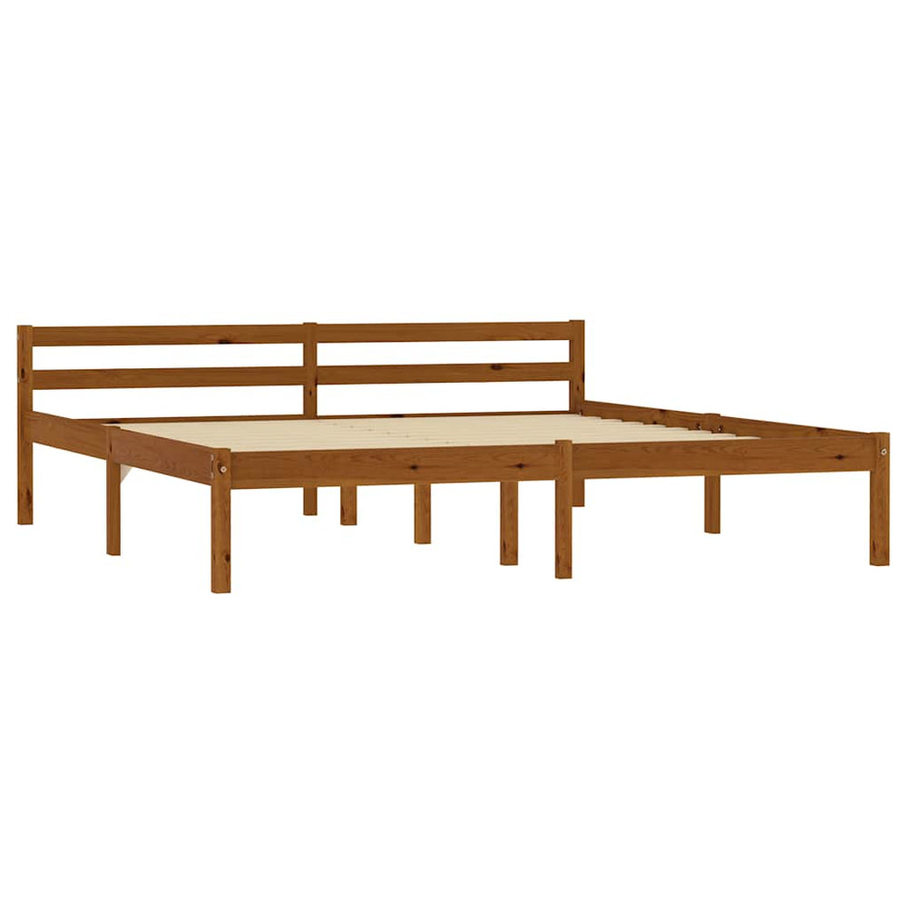 vidaXL Lit en bois massif marron miel pin 180x200 cm