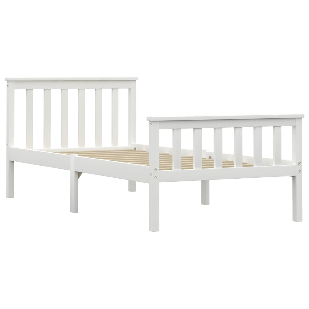 vidaXL Lit en bois massif blanc pin 90x200 cm