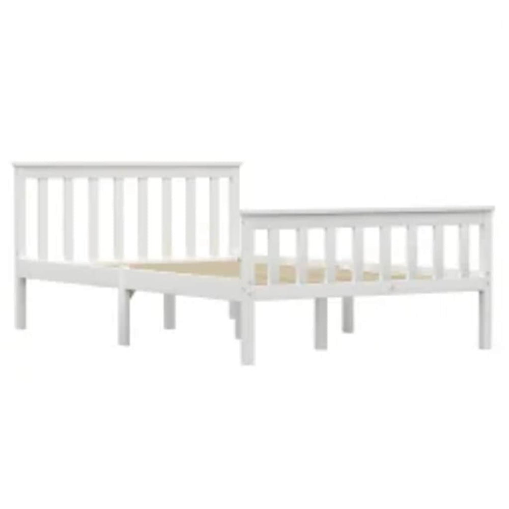 vidaXL Lit en bois massif blanc pin 120x200 cm