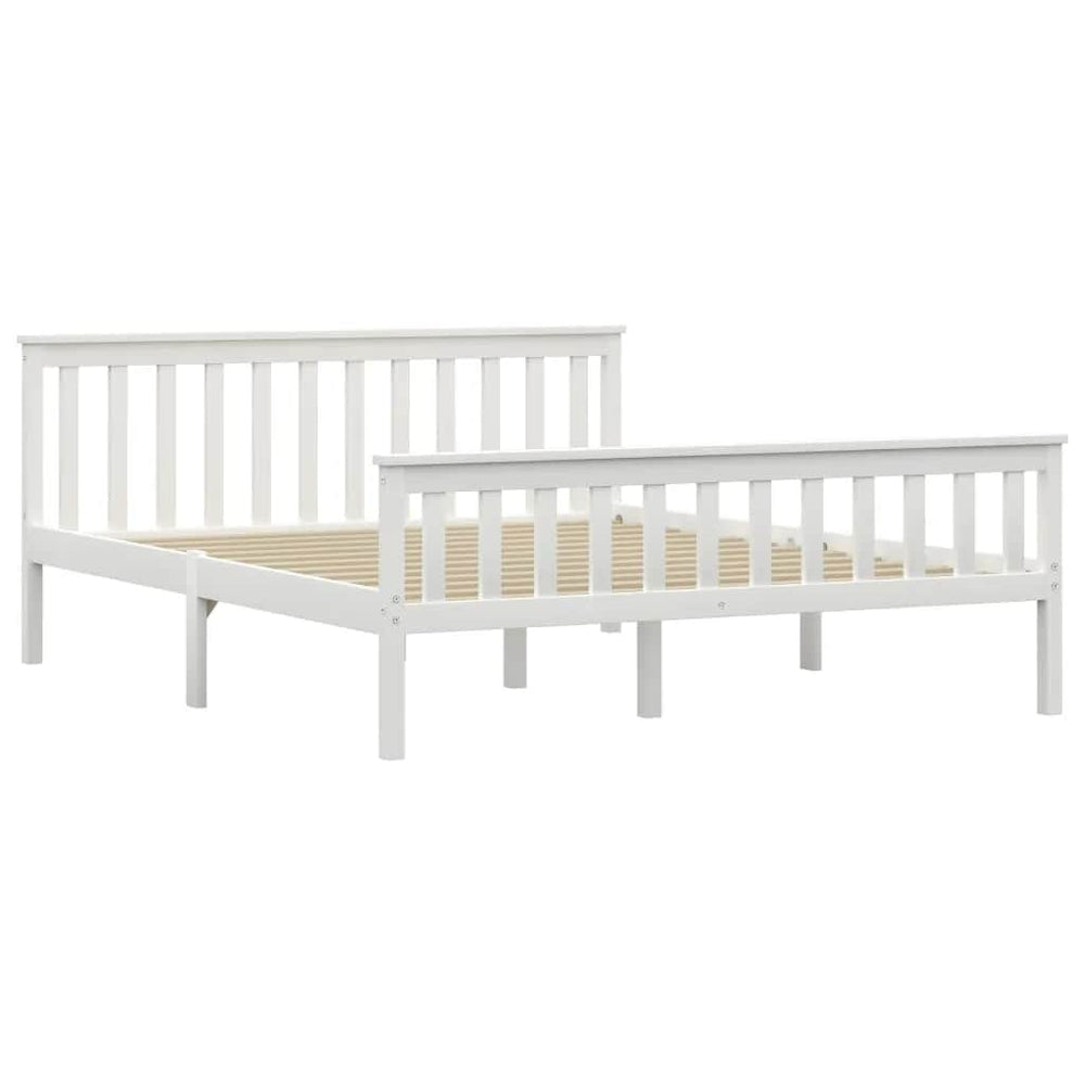 vidaXL Lit en bois massif blanc pin 160x200 cm