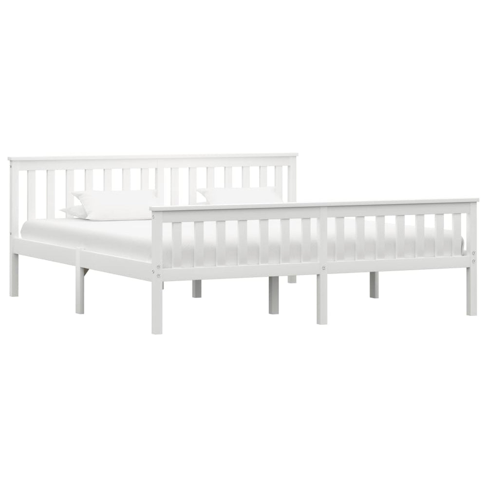 vidaXL Lit en bois massif blanc pin 180x200 cm