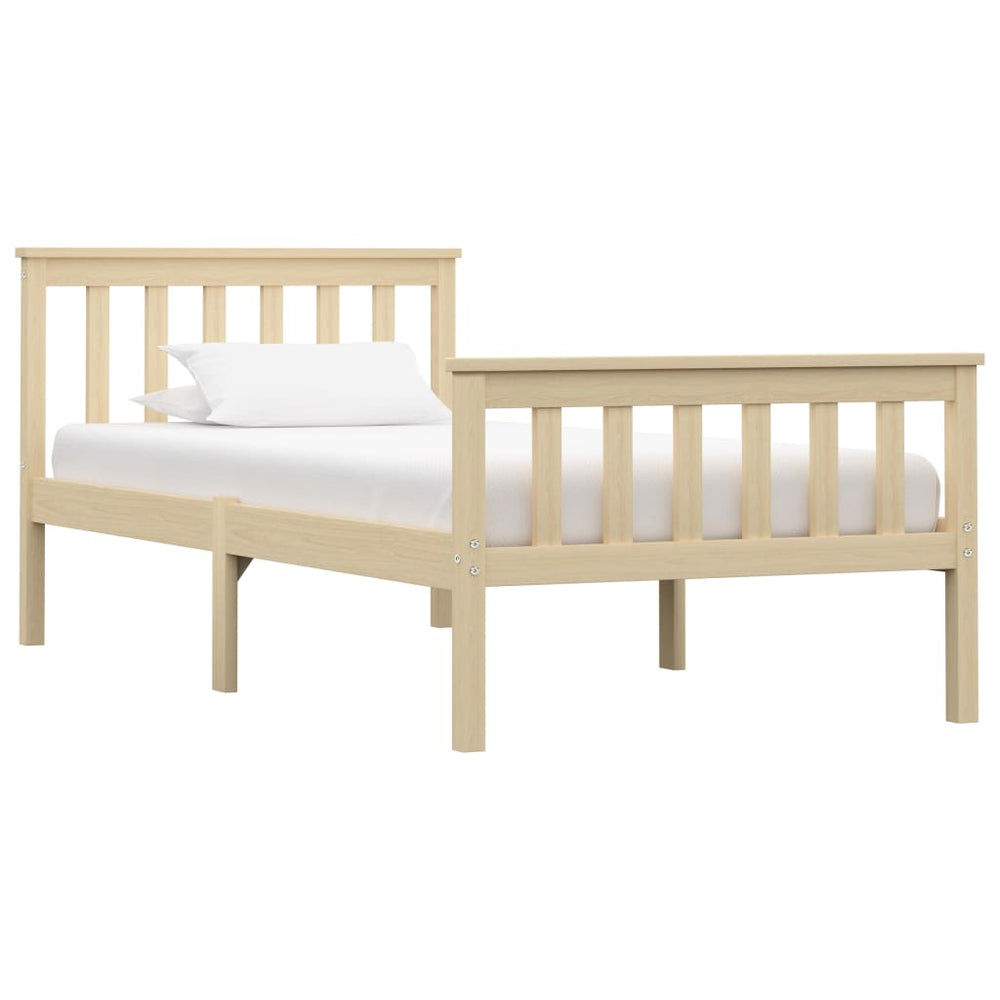 vidaXL Lit en bois massif Bois clair Pin 100x200 cm