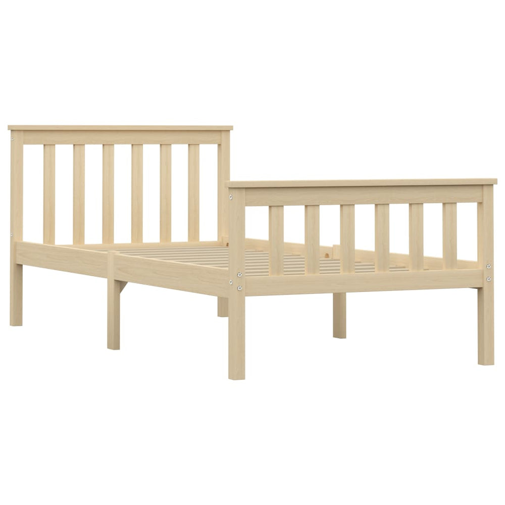 vidaXL Lit en bois massif Bois clair Pin 100x200 cm