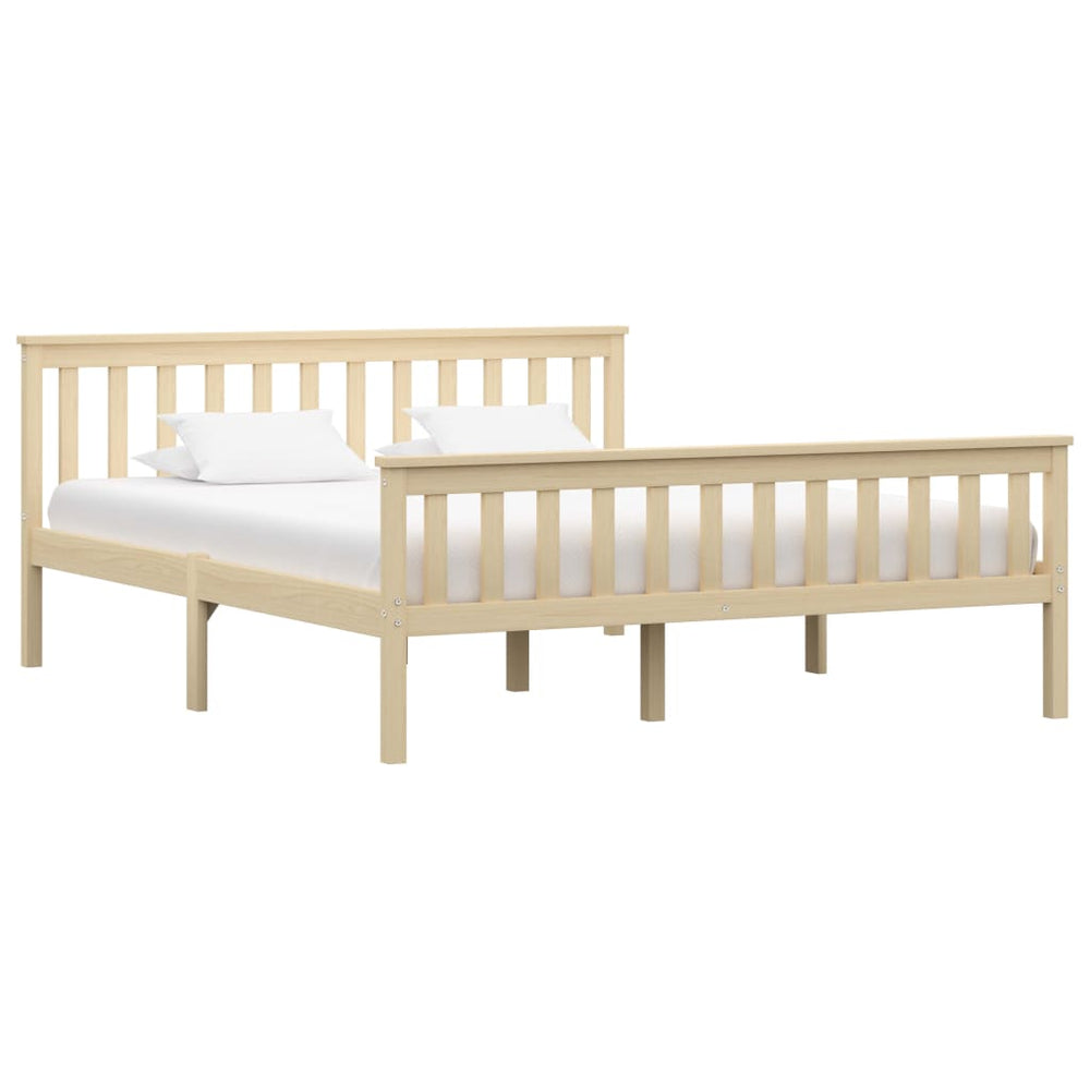 vidaXL Lit en bois massif Bois clair Pin 160x200 cm