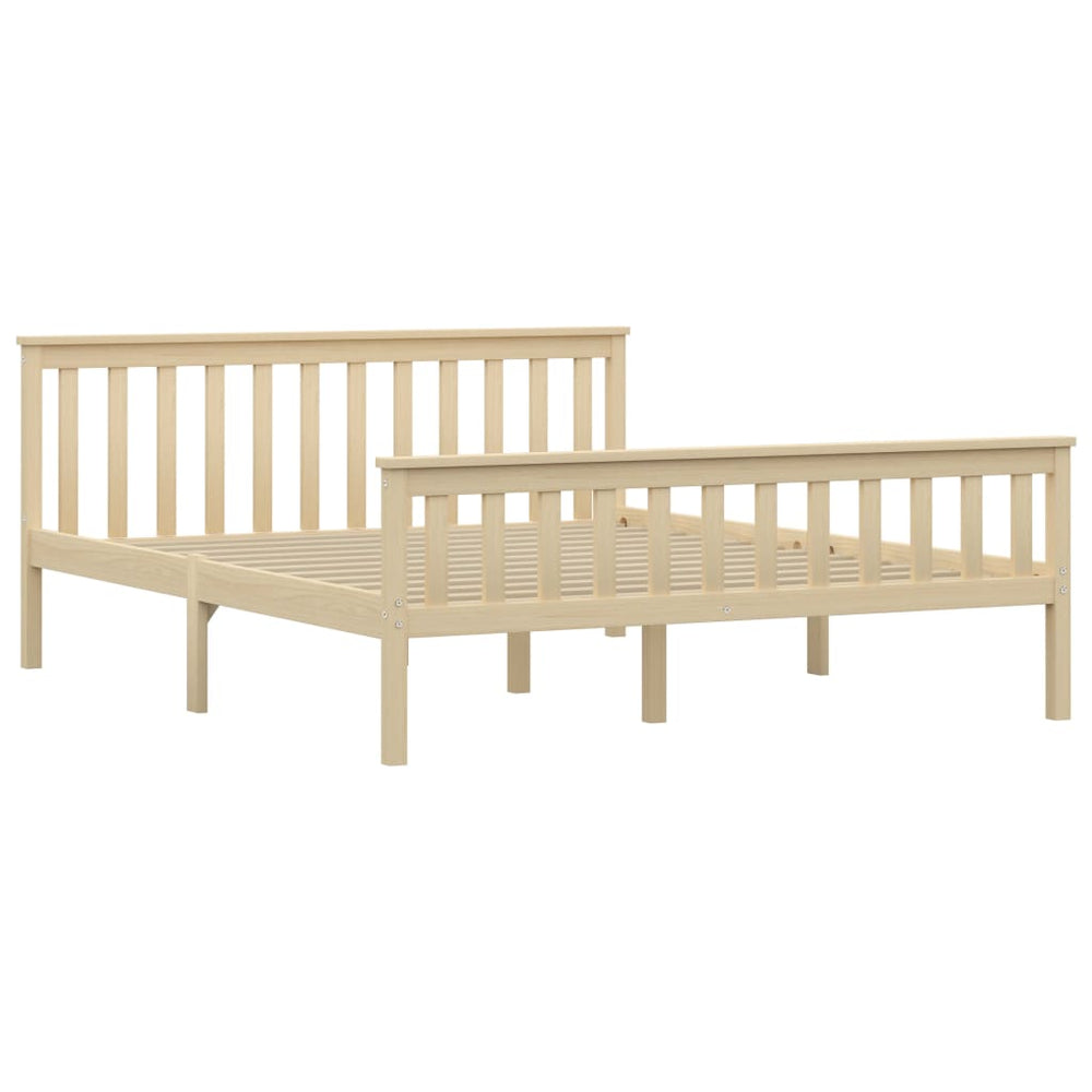 vidaXL Lit en bois massif Bois clair Pin 160x200 cm