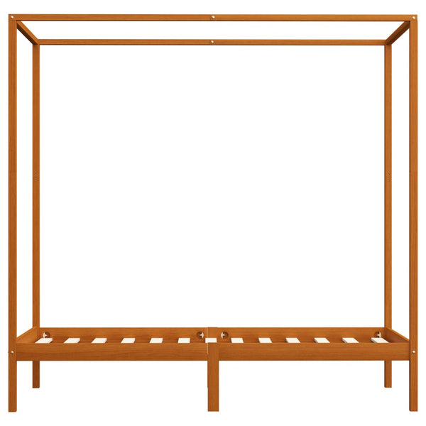 Himmelbett-Gestell Honigbraun Massivholz Kiefer 90 x 200 cm