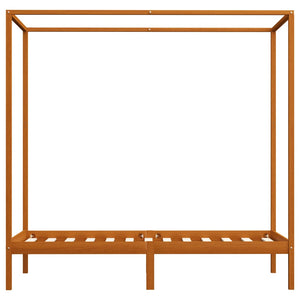 Himmelbett-Gestell Honigbraun Massivholz Kiefer 100 x 200 cm