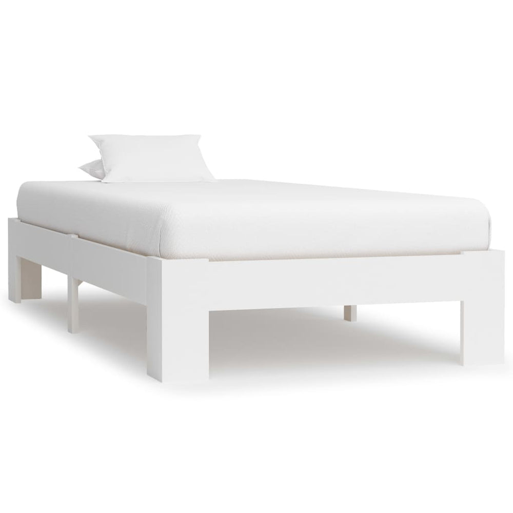vidaXL Solid Pine Wood Bed White 90x200 cm