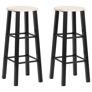 vidaXL Tabourets de bar 2 pcs Noir MDF