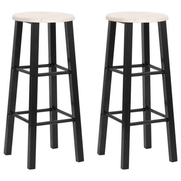 vidaXL Tabourets de bar 2 pcs Noir MDF