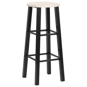 vidaXL Tabourets de bar 2 pcs Noir MDF