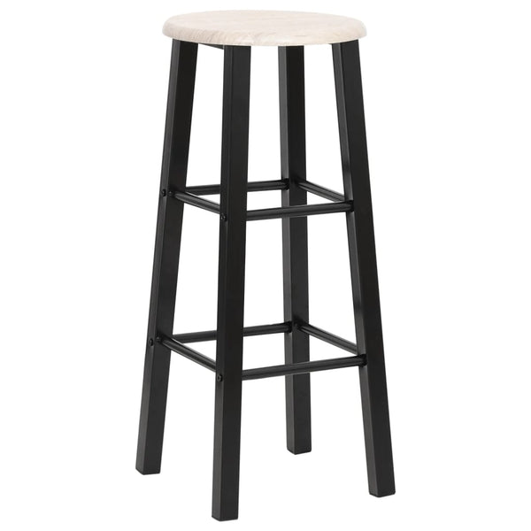vidaXL Tabourets de bar 2 pcs Noir MDF