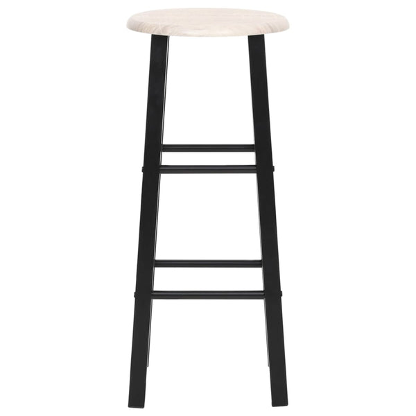 vidaXL Tabourets de bar 2 pcs Noir MDF