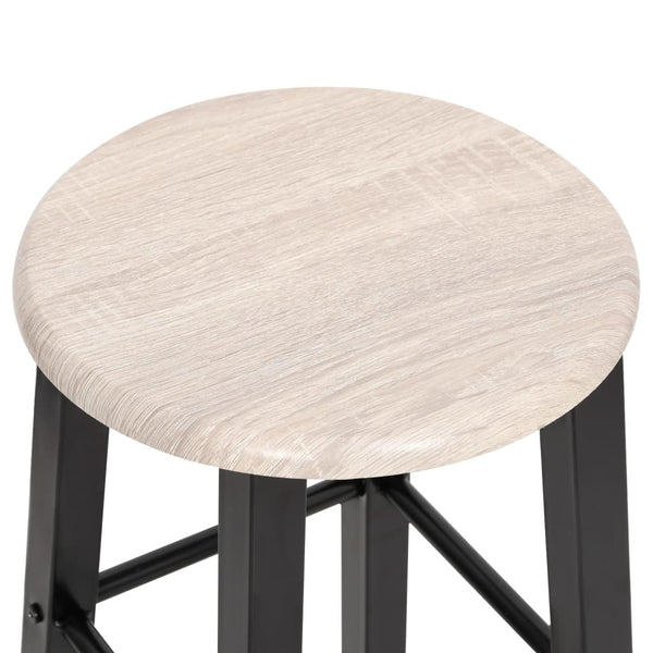 vidaXL Tabourets de bar 2 pcs Noir MDF
