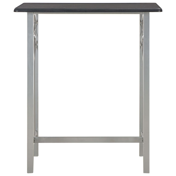 3-tlg. Bar-Set Holz und Stahl Schwarz