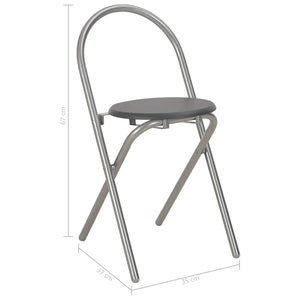 3-tlg. Klappbare Essgruppe mit Ablagefach MDF und Stahl Schwarz