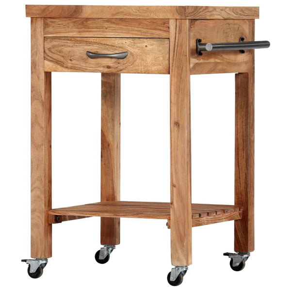 Servierwagen 58x58x89 cm Massivholz Akazie