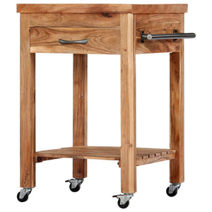 Servierwagen 58x58x89 cm Massivholz Akazie