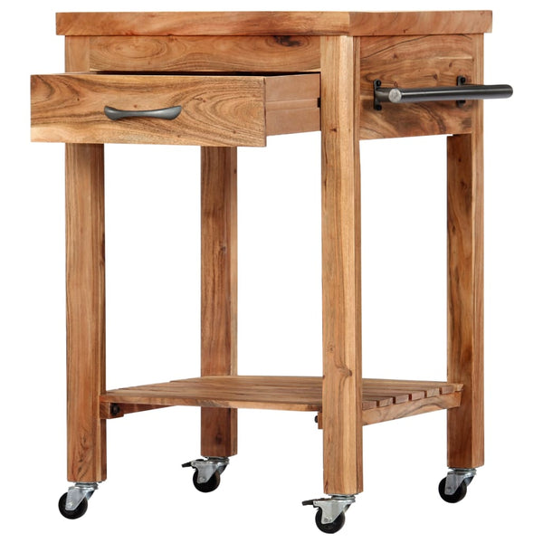 Servierwagen 58x58x89 cm Massivholz Akazie