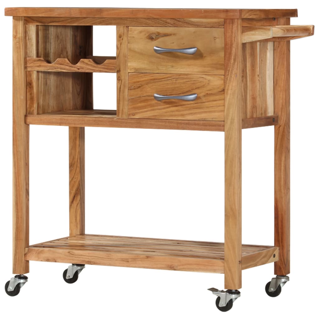 Servierwagen 80x45x91 cm Massivholz Akazie