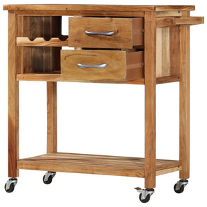Servierwagen 80x45x91 cm Massivholz Akazie