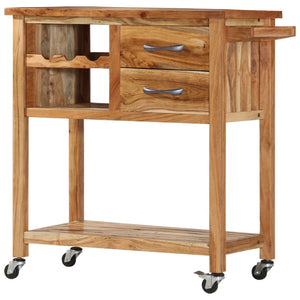 Servierwagen 80x45x91 cm Massivholz Akazie