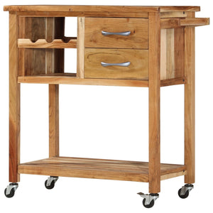 Servierwagen 80x45x91 cm Massivholz Akazie