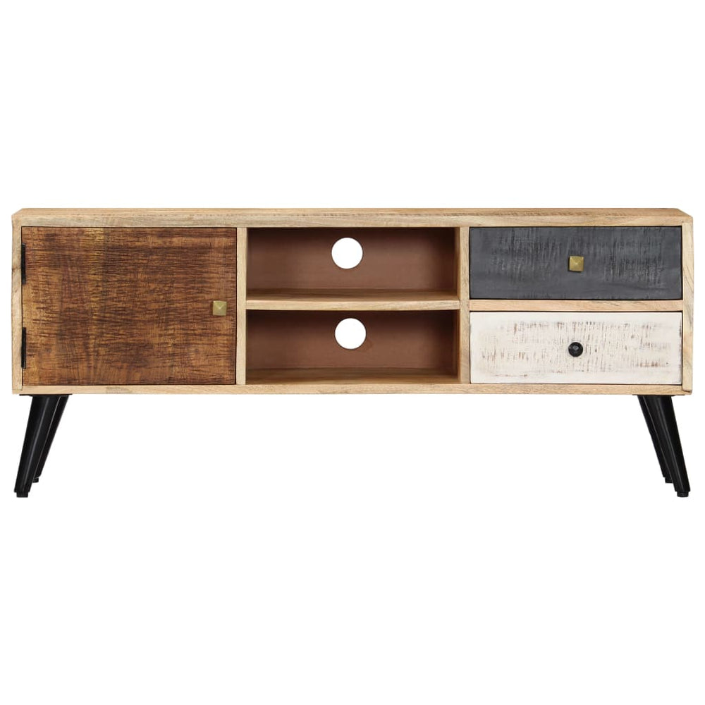 vidaXL Meuble TV 115×30×47 cm Bois de manguier massif