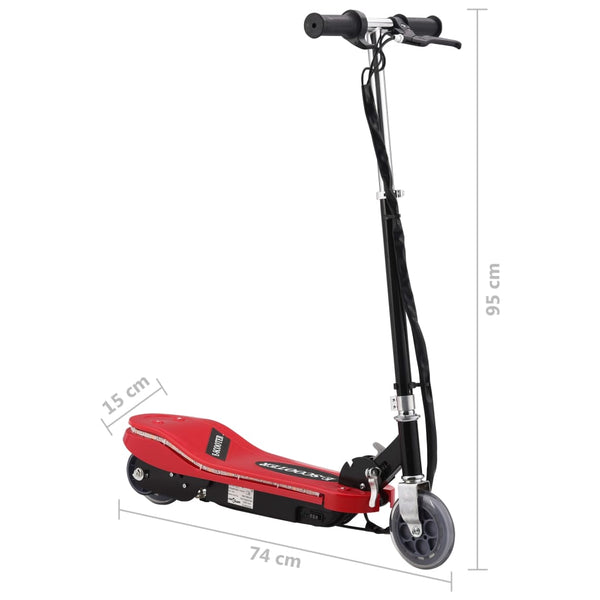 Roter E-Scooter mit LED 120W für Kinder