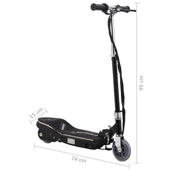 Kinder E-Scooter 120W mit LED - Schwarz