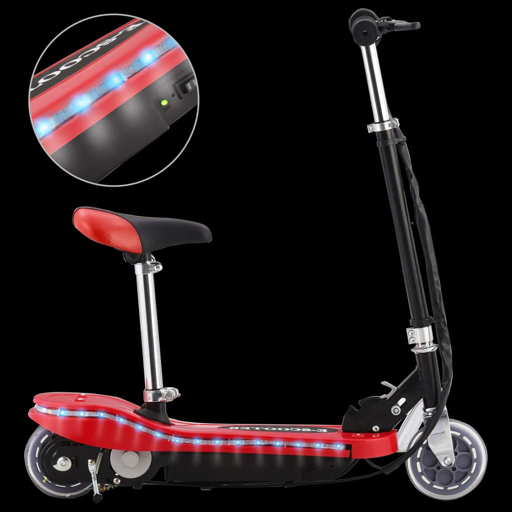 Kinder E-Scooter mit Sitz & LED - Rot