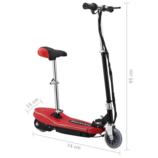 Kinder E-Scooter mit Sitz & LED - Rot