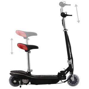 Kinder E-Scooter mit Sitz und LED - Schwarz