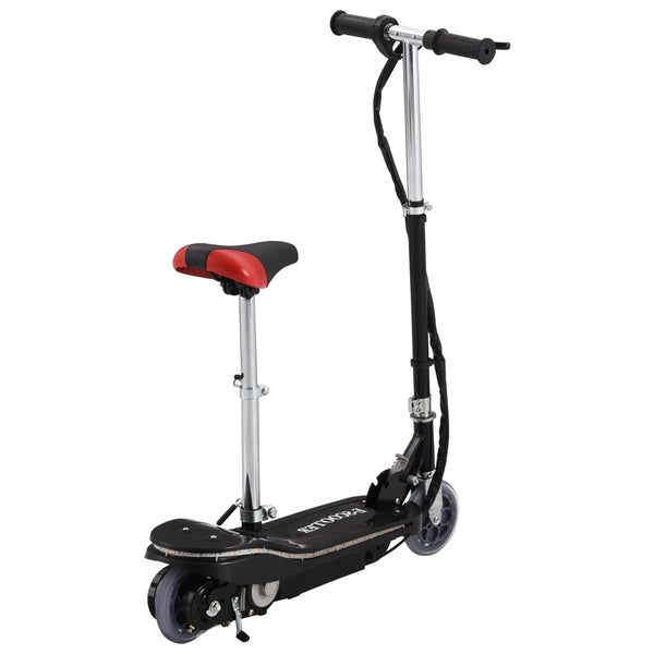 Kinder E-Scooter mit Sitz und LED - Schwarz