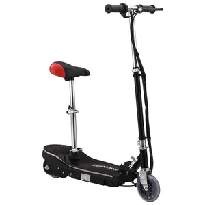 Kinder E-Scooter mit Sitz und LED - Schwarz