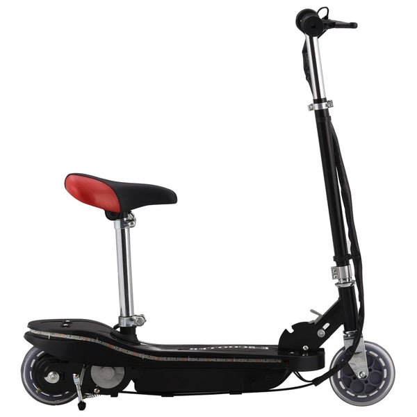 Kinder E-Scooter mit Sitz und LED - Schwarz